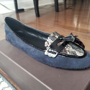 Elie Tahari Reese navy suede flat